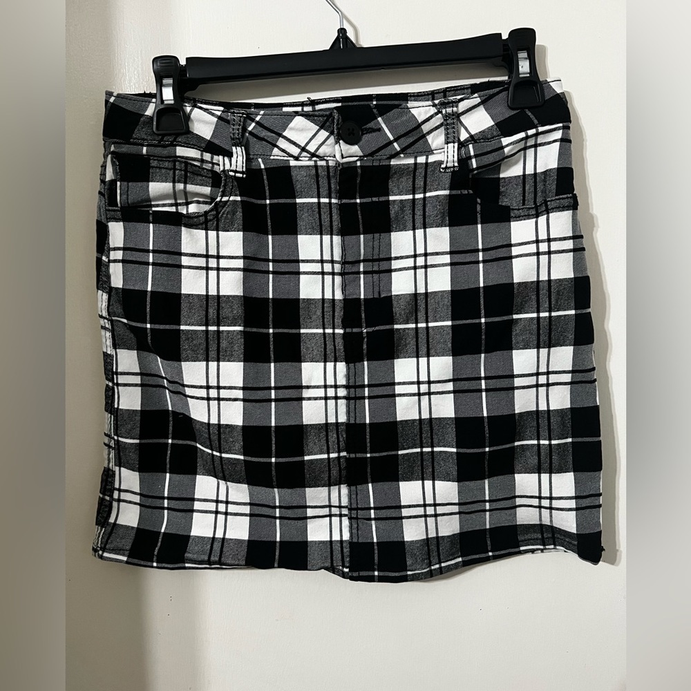 Indigo Rising Plaid Skirt with Pockets